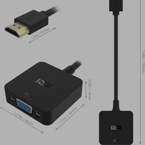 *EUC* 1080P Gold-Plated HDMI to VGA Adapter for PC, Laptop, DVD, Desktop ... - Picture 4 of 7